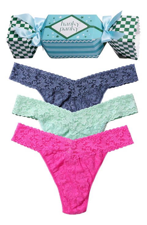 Holiday Cracker Assorted 3-Pack Original Rise Thongs