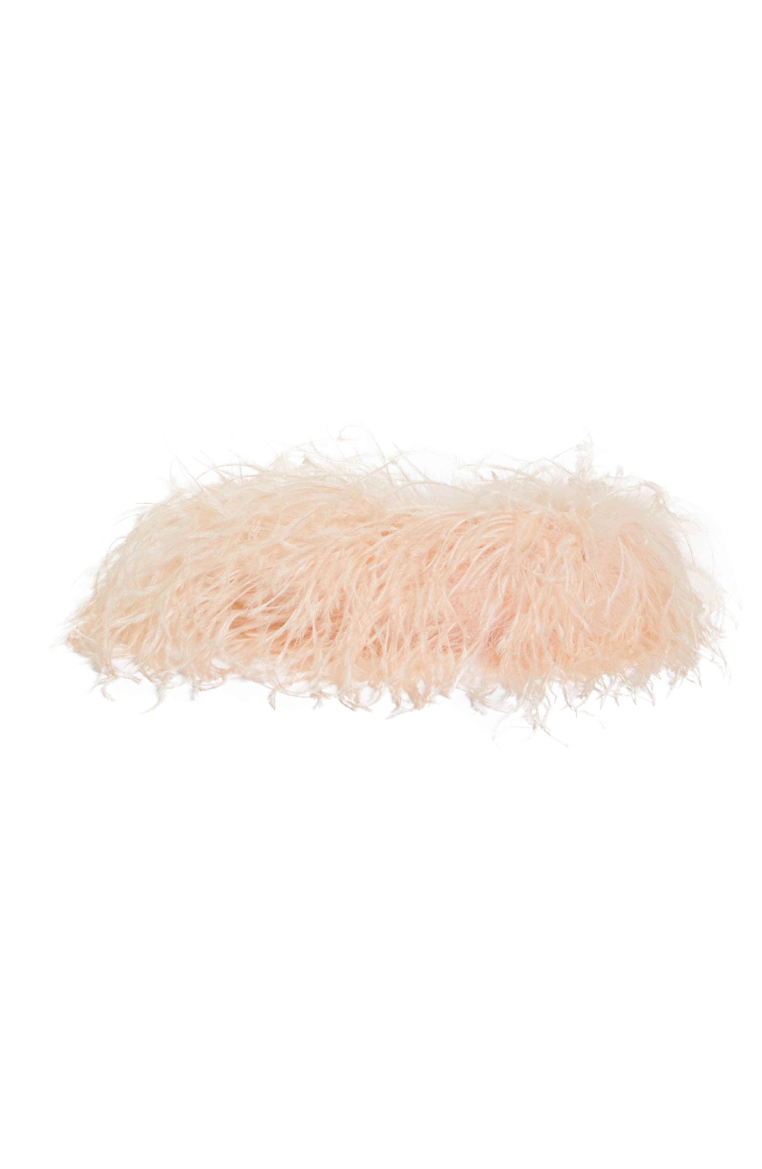 L'alingi Feather Top Handle Bag, Alternate, color, NUDE