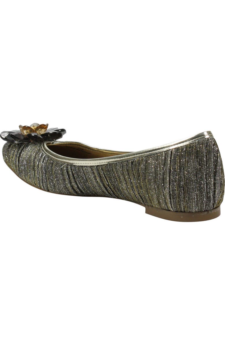 J. Reneé Panyin Crystal Flower Metallic Skimmer Flat, Alternate, color,