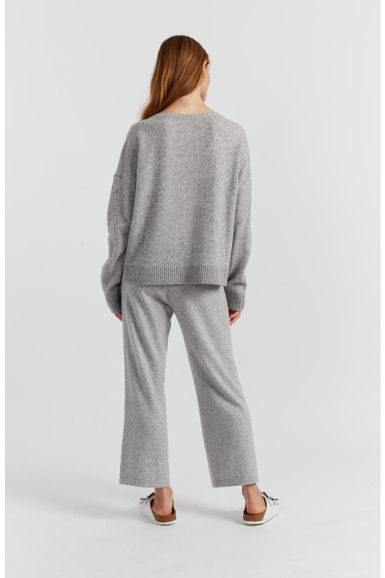 Lightweight Wool-Cashmere Relaxed Sweater, Alternate, color, Light Grey