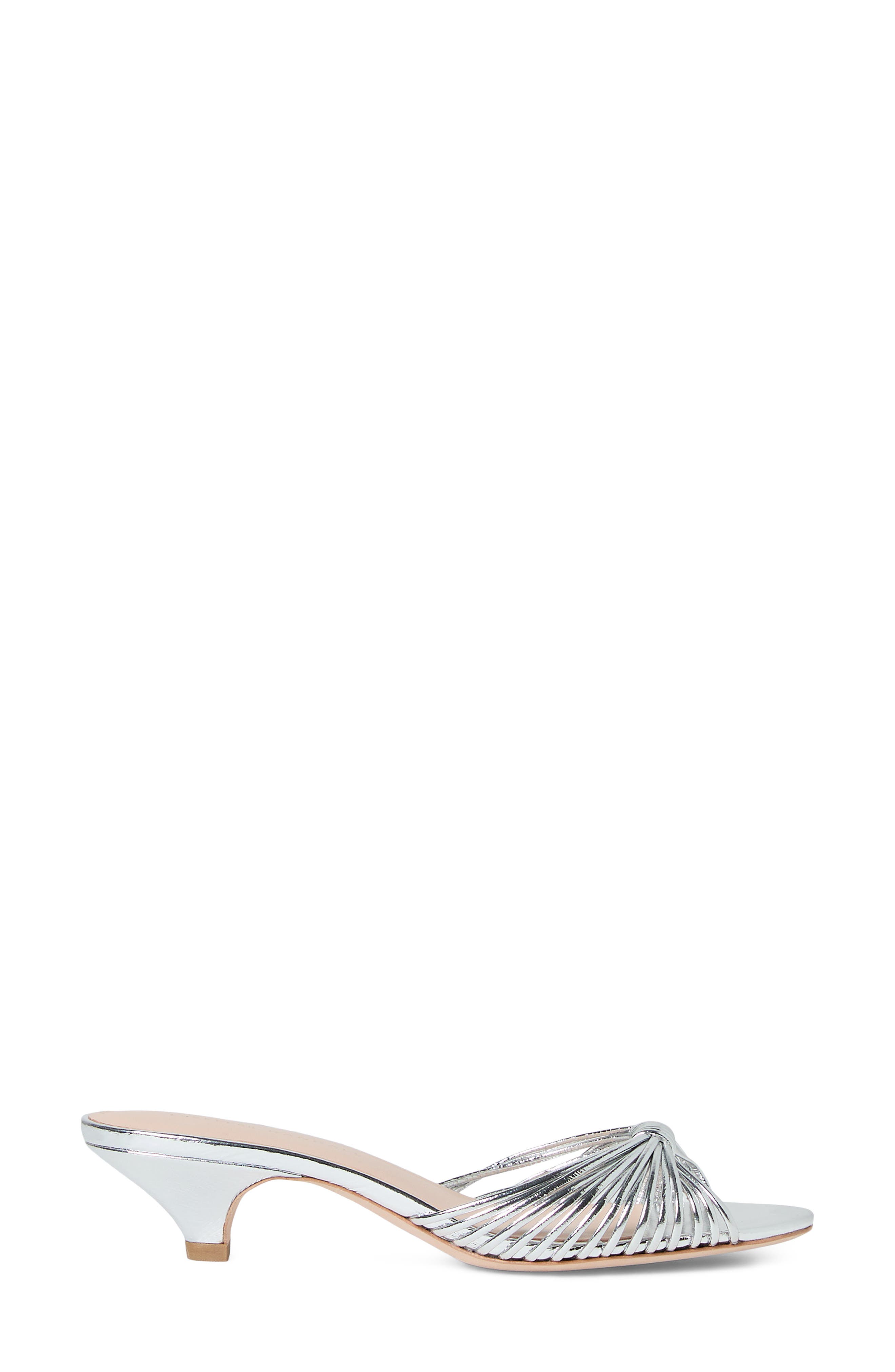 Loeffler Randall Dixie Kitten Heel Slide Sandal, Alternate, color, Silver