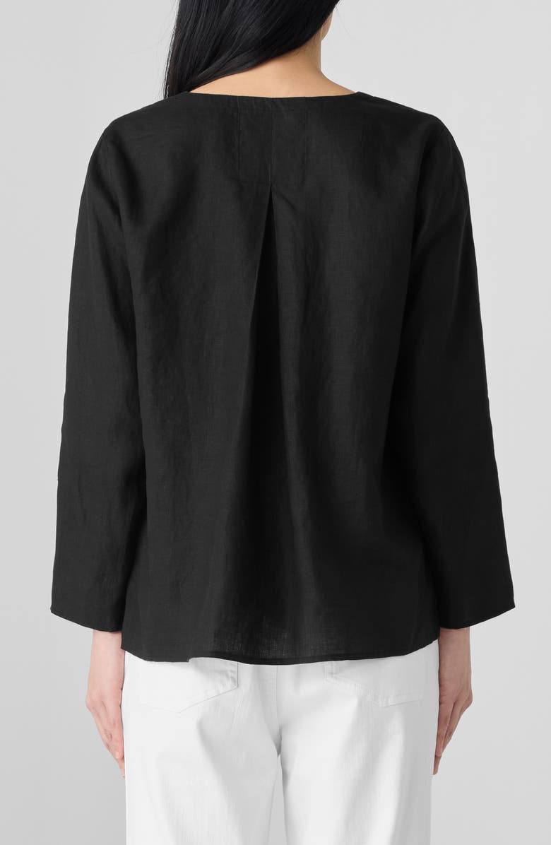 Eileen Fisher Split Neck Organic Linen Top, Alternate, color, 