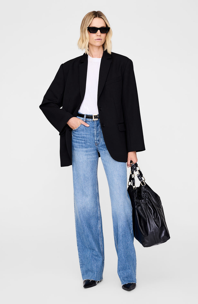 ANINE BING Quinn Cashmere Blend Blazer, Main, color, Black