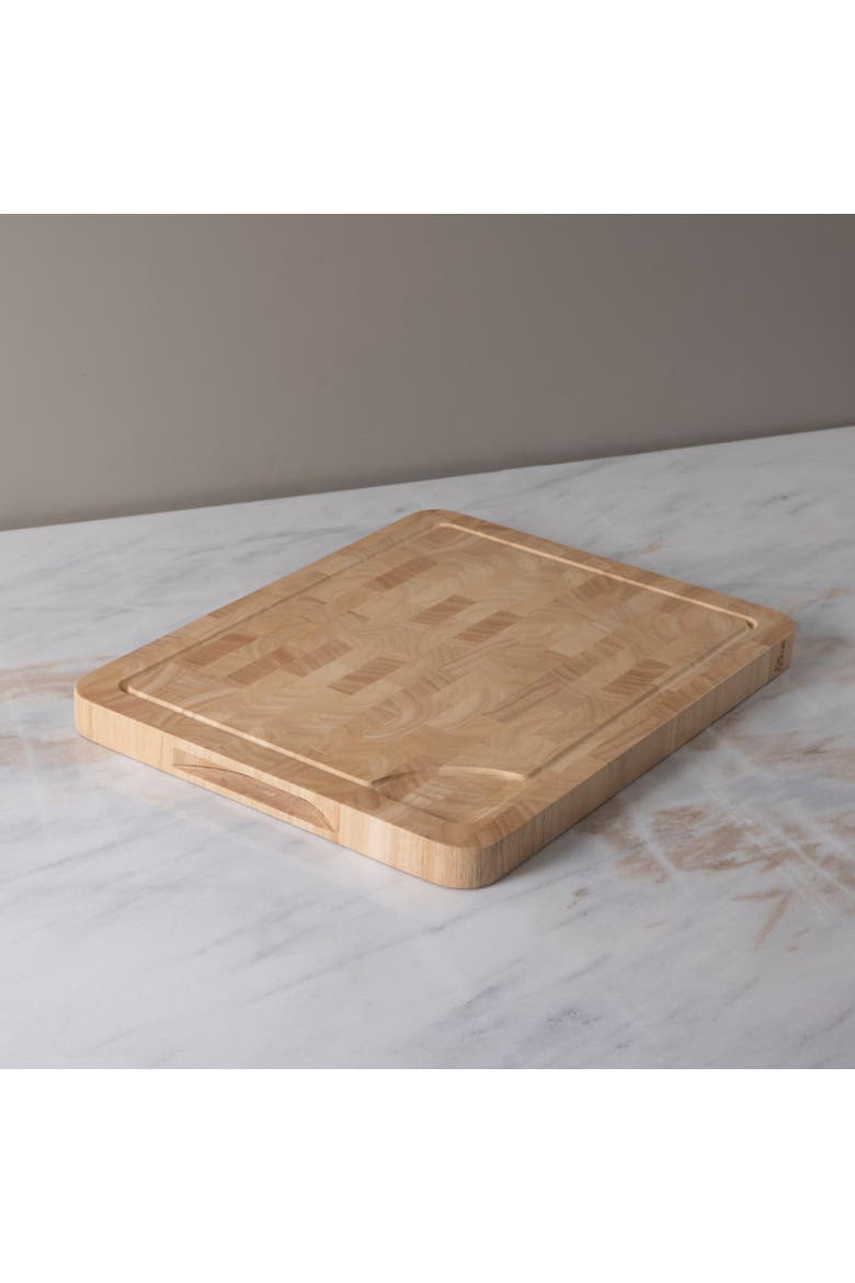 Rubberwood End Grain Rectangular Cutting Board,, Alternate, color, Natural - Medium