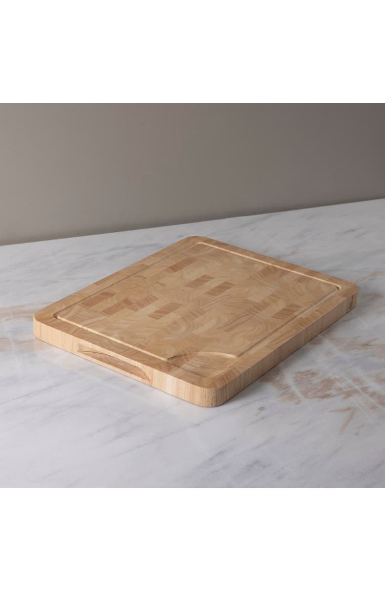 Be Home Rubberwood End Grain Rectangular Cutting Board,, Alternate, color, Natural - Medium