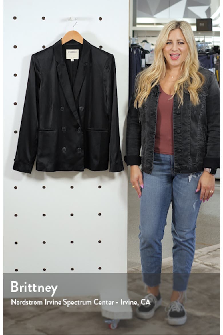 Colin Silk Satin Double Breasted Blazer video
