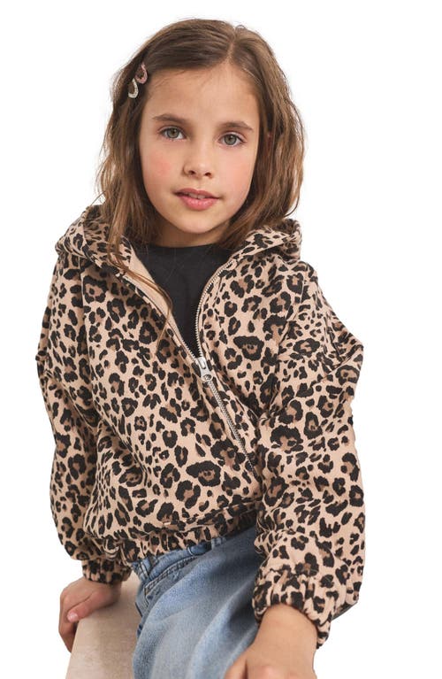 Next Kids' Leopard Print Zip-up Hoodie In Burgundy