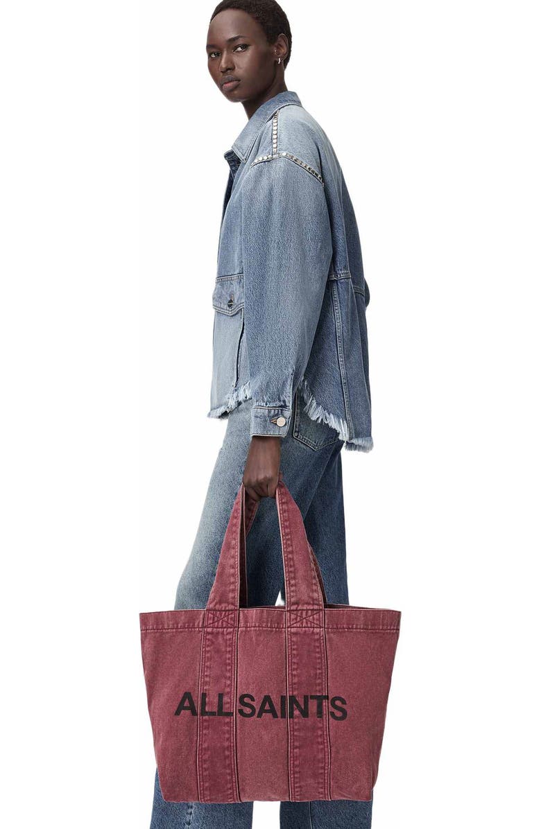 AllSaints Izzy Denim Tote, Alternate, color, Raspberry Pink