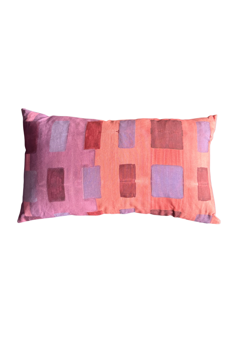 Tapestry Lumbar Pillow, Main, color, Pink