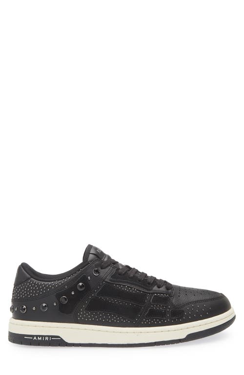 Amiri Two-tone Leather Skel Sneakers With Textured Finish In Black