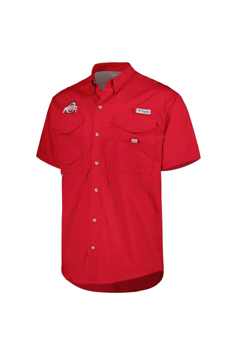 Men's Columbia Scarlet Ohio State Buckeyes Bonehead Button-Up Shirt, Alternate, color, Scarlet