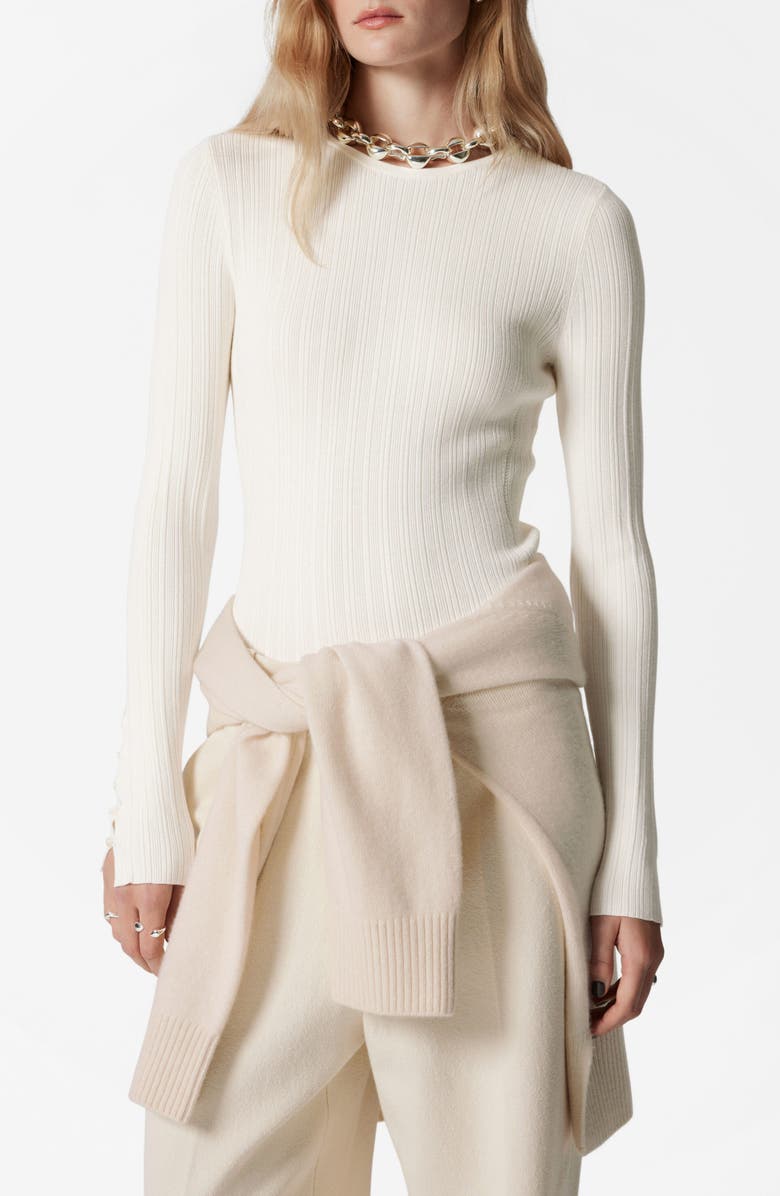 & Other Stories Slim Fit Long Sleeve Rib Top, Main, color,