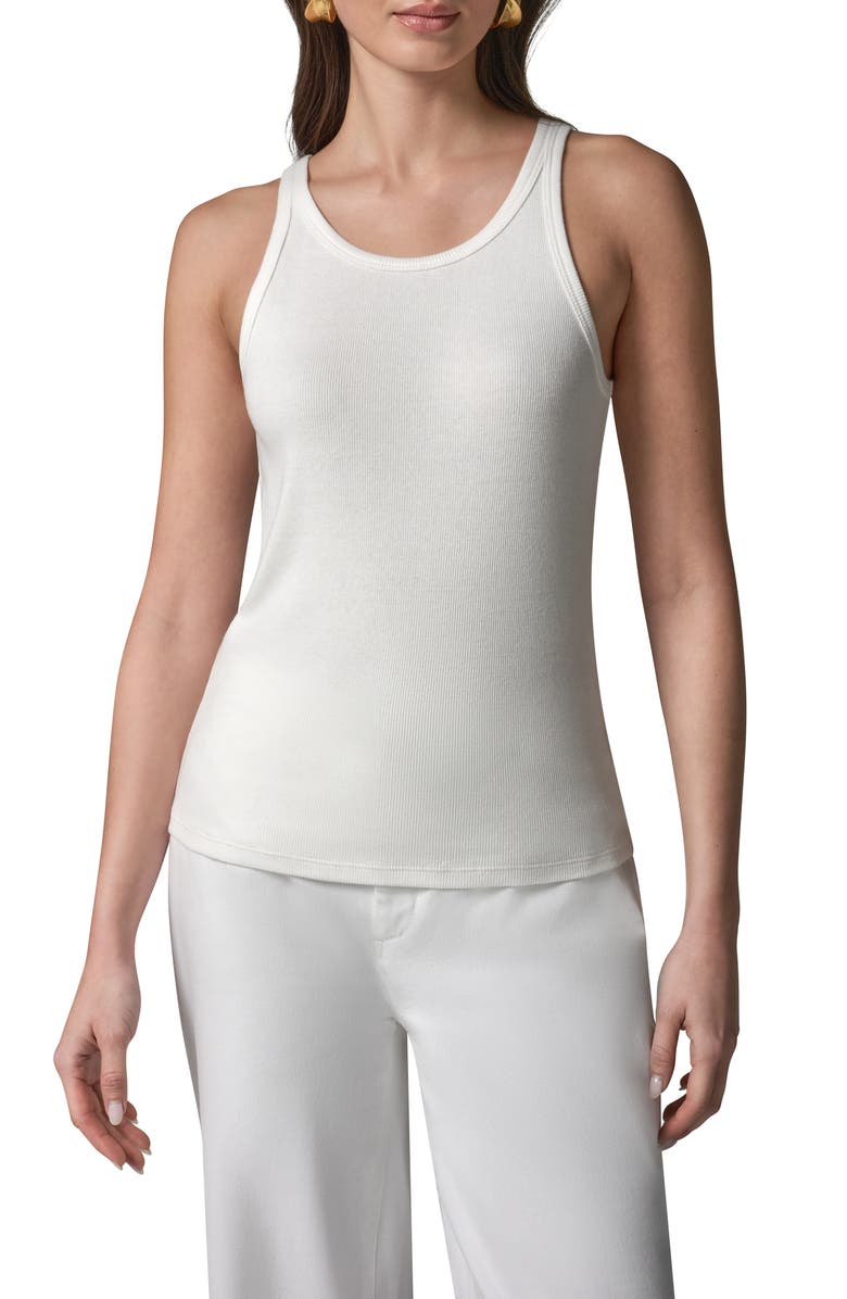 Donna Karan New York Rib Scoop Neck Tank, Alternate, color, Cream