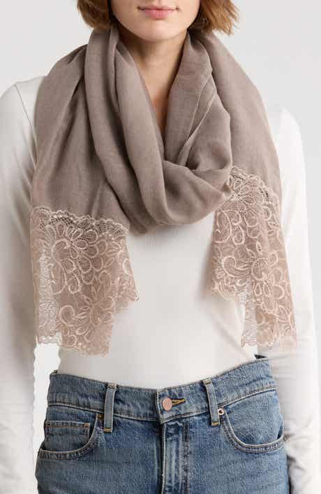 La Fiorentina Lace Embroidery Trim Scarf