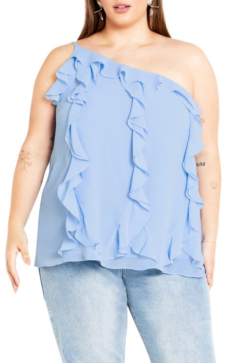 Rita Ruffle One Shoulder Top (Plus)