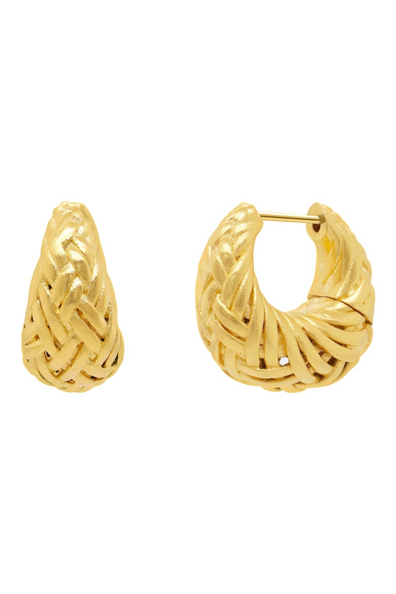 Cinta Huggie Hoop Earrings, Main, color, GOLD