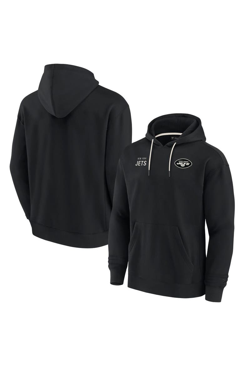 Unisex Fanatics Signature Black New York Jets Elements Super Soft Fleece Pullover Hoodie, Main, color, Black