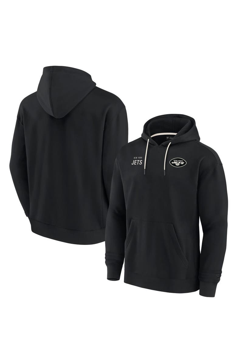 Fanatics Signature Unisex Fanatics Signature Black New York Jets Elements Super Soft Fleece Pullover Hoodie, Main, color, Black