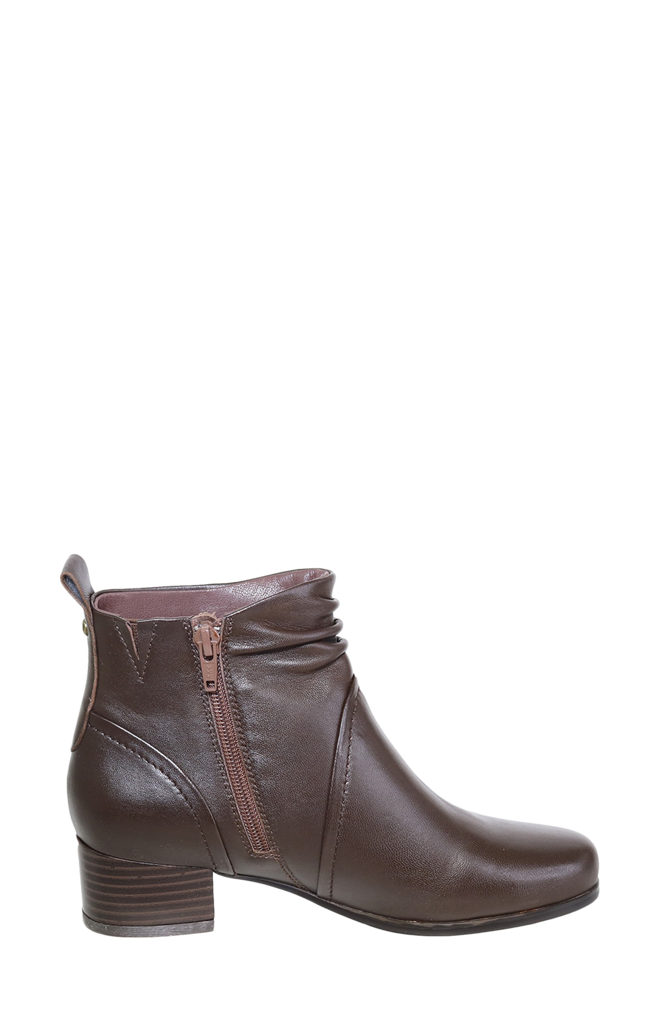 Nifty Leather Bootie, Alternate, color, BROWN LEATHER