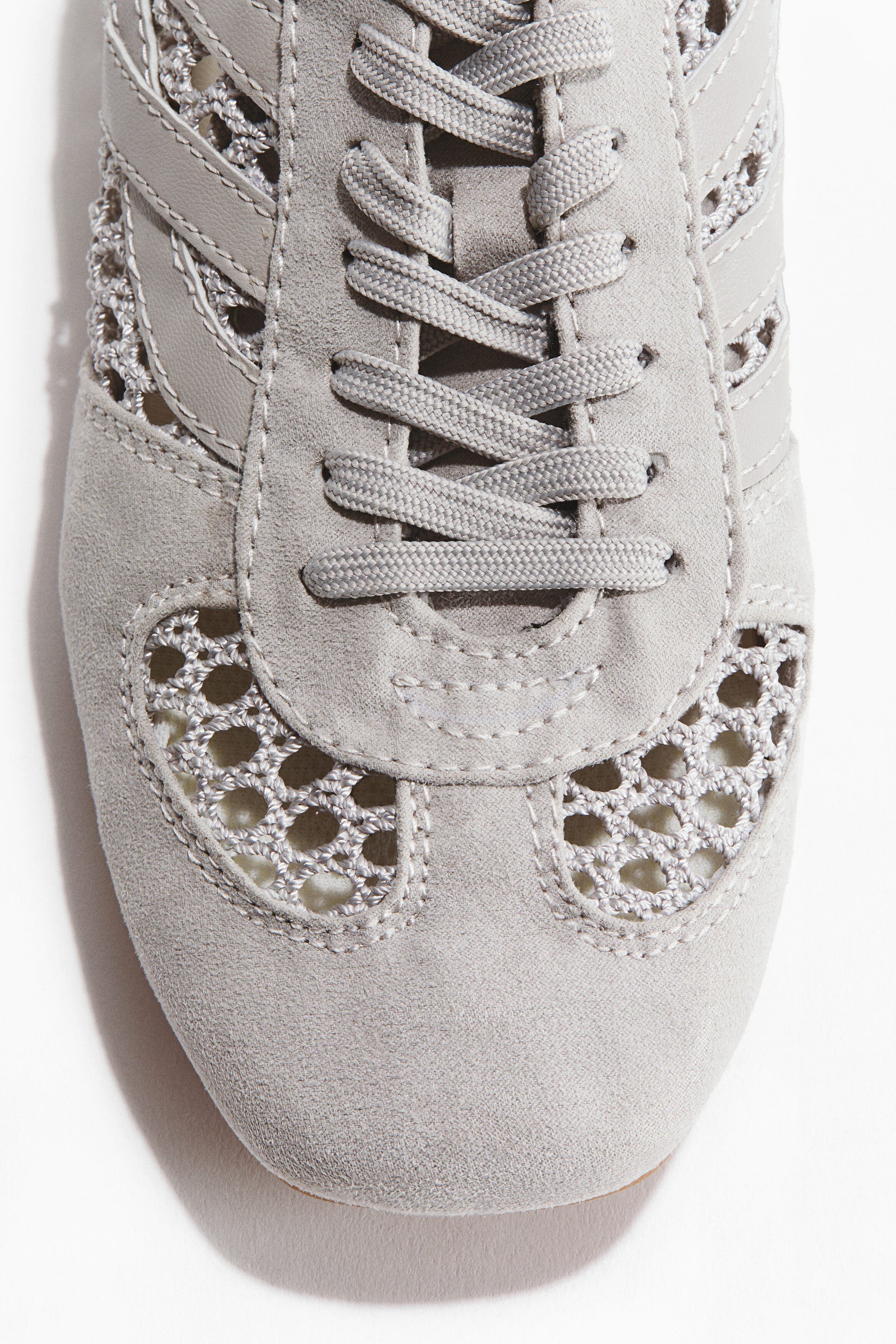 H&M Crochet-look Trainers, Alternate, color, Light Gray