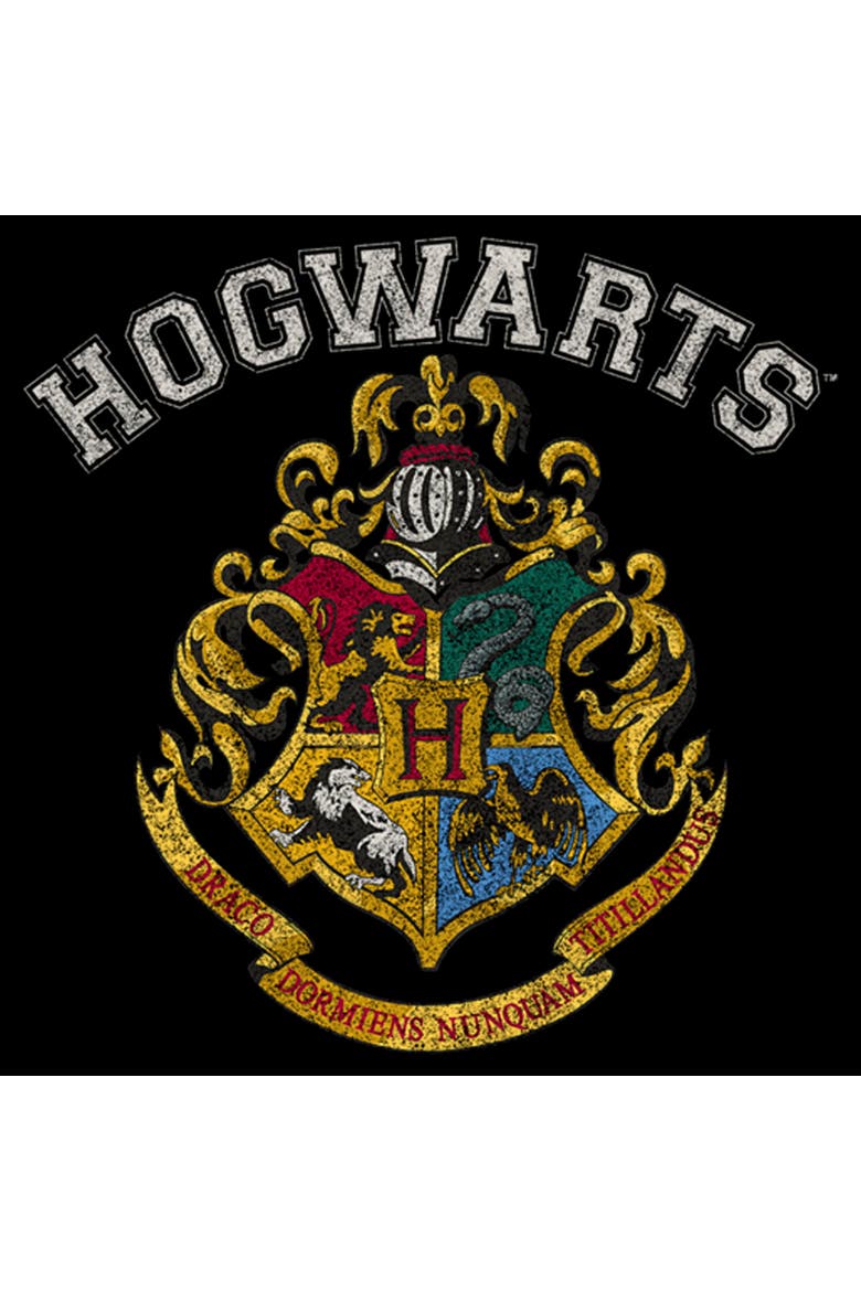 Men's Ravenclaw Line Art Crest Short Sleeve Graphic T-Shirt, Alternate, color, Black