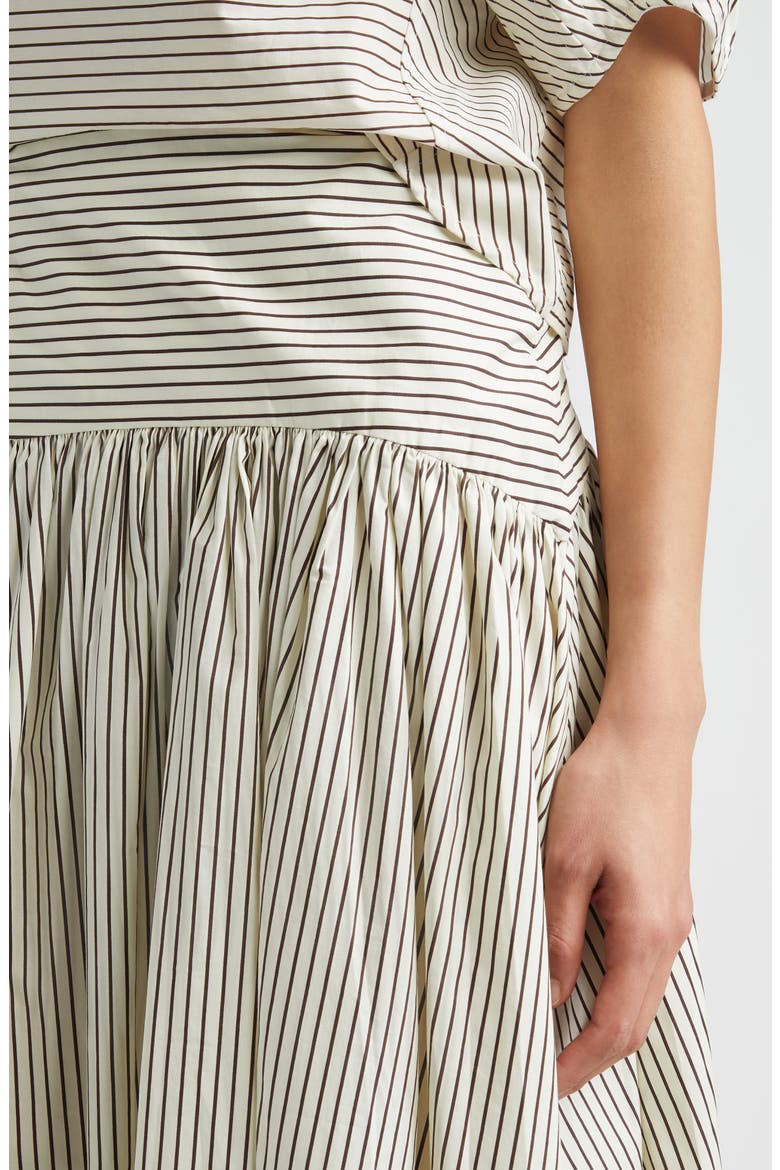 Procida Stripe Maxi Skirt, Alternate, color, IVORY/ DARK OAK MICRO STRIPE