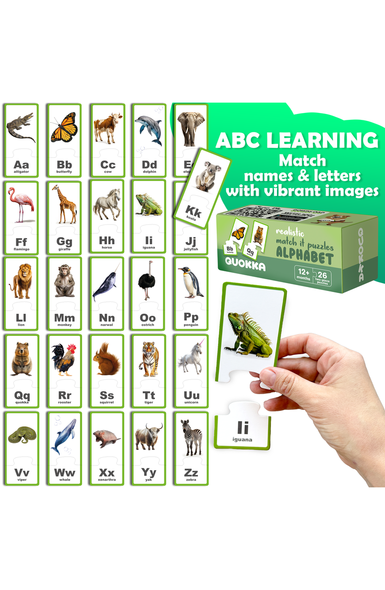 Quokka Matching Puzzle 5-Pack Set for Toddlers, Alternate, color, Matching Games