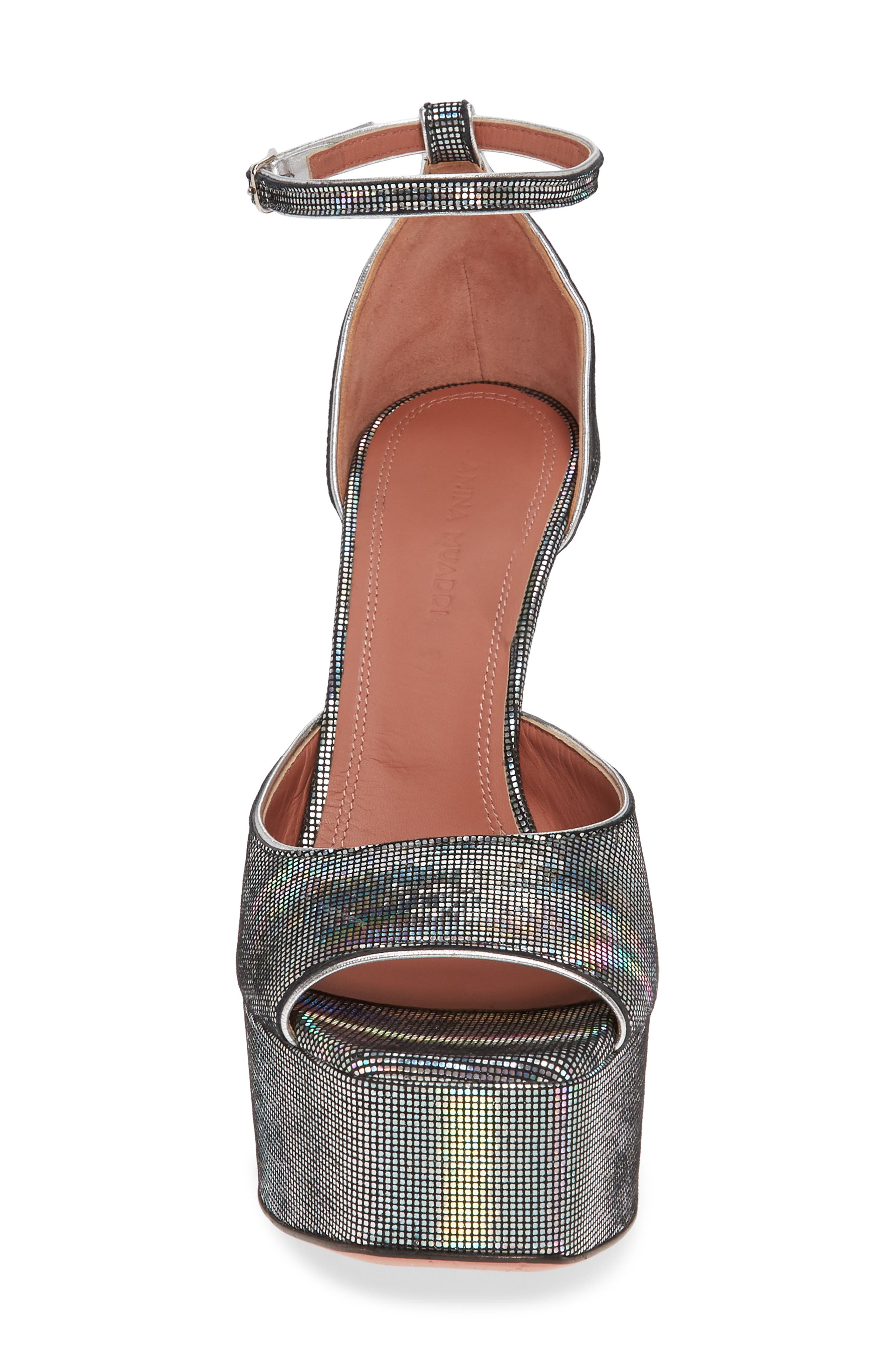 Amina Muaddi Bianca Platform Sandal, Alternate, color, 