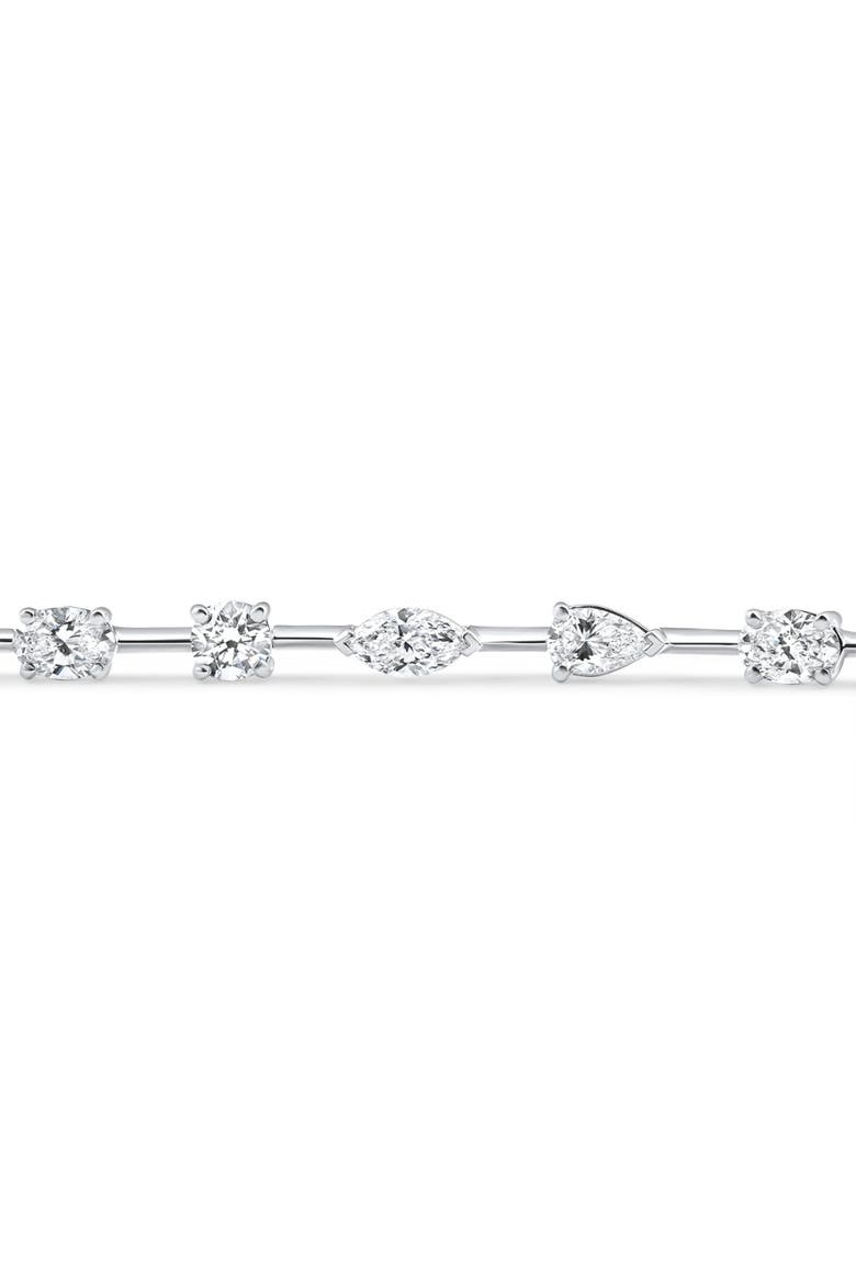 5Ct Mixed Cut Diamond Tennis Bracelet 7" 14k Gold Lab Grown, Alternate, color, 14k White Gold