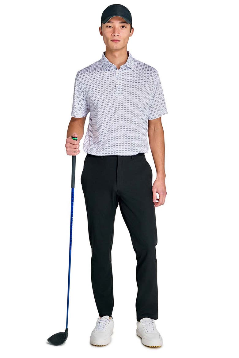 Regular Fit Micro Floral Dot Recycled Performance Golf Polo, Alternate, color, WHITE/BLUE