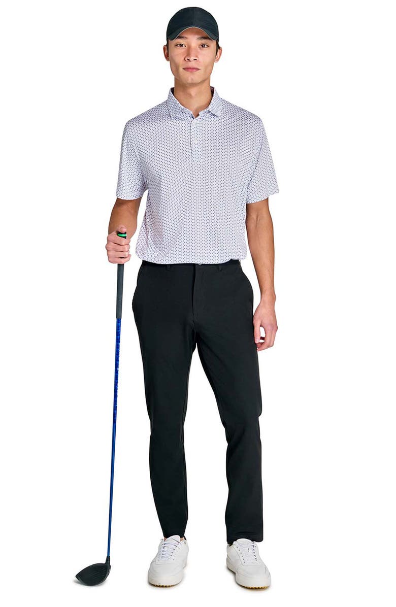 CONSTRUCT Regular Fit Micro Floral Dot Recycled Performance Golf Polo, Alternate, color, White/Blue