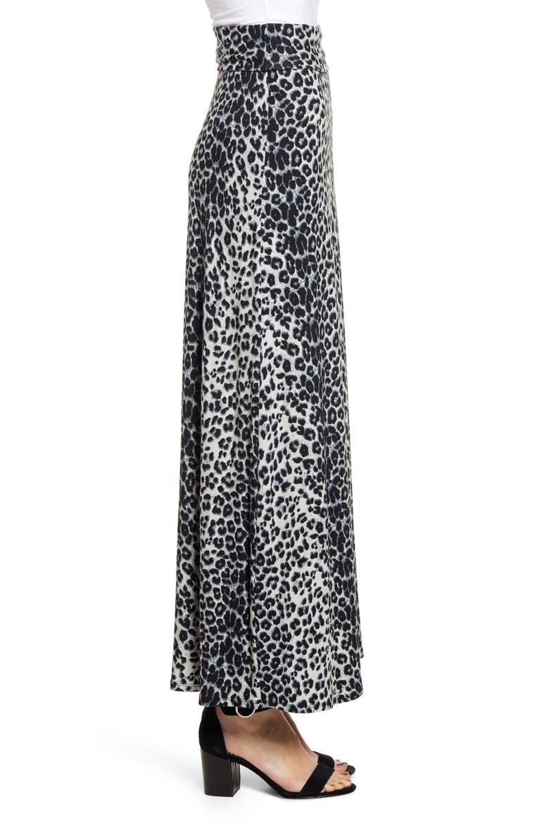 Roll Top Maxi Skirt, Alternate, color, GRAY/ BLACK