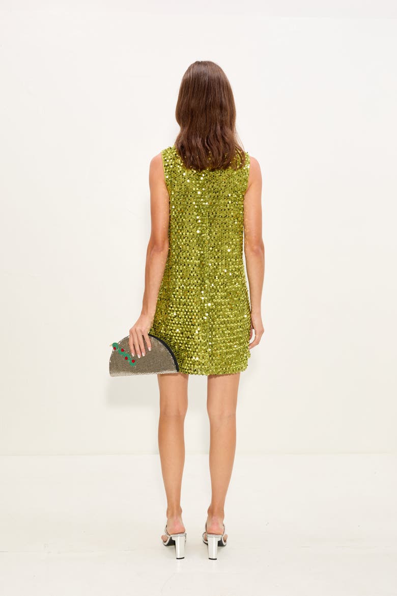 Fountain Sequin Dress, Alternate, color, Metallic Pear