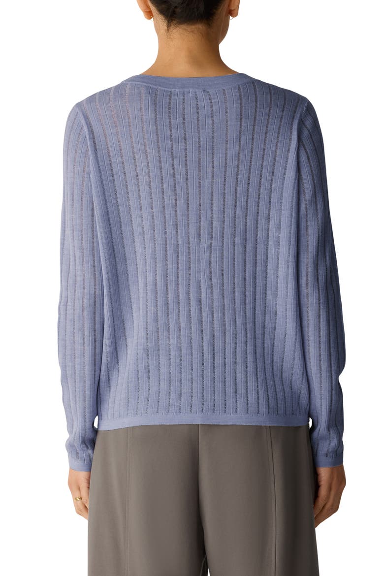 Ribbed Superfine Merino Wool Crewneck Sweater, Alternate, color, SKYLARK