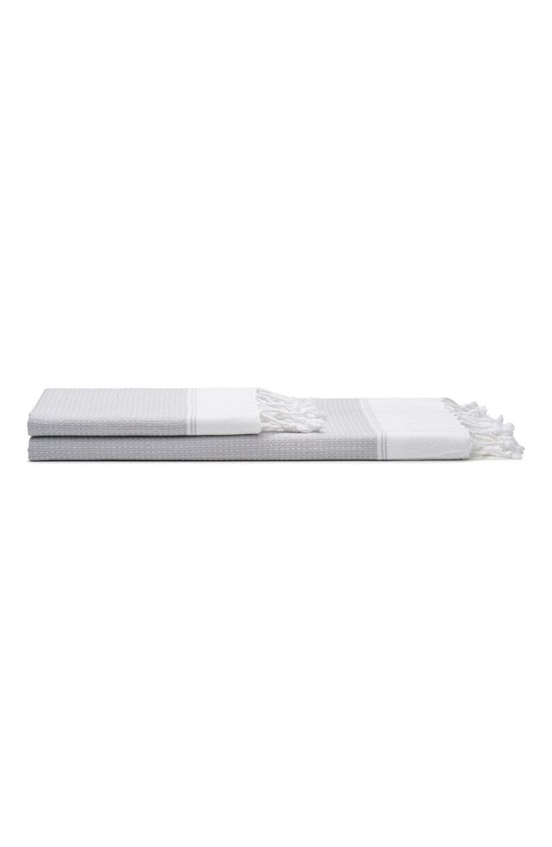 Oliviera Home Pria Turkish Cotton Bath and Hand Towel - Set, Main, color, Light Gray