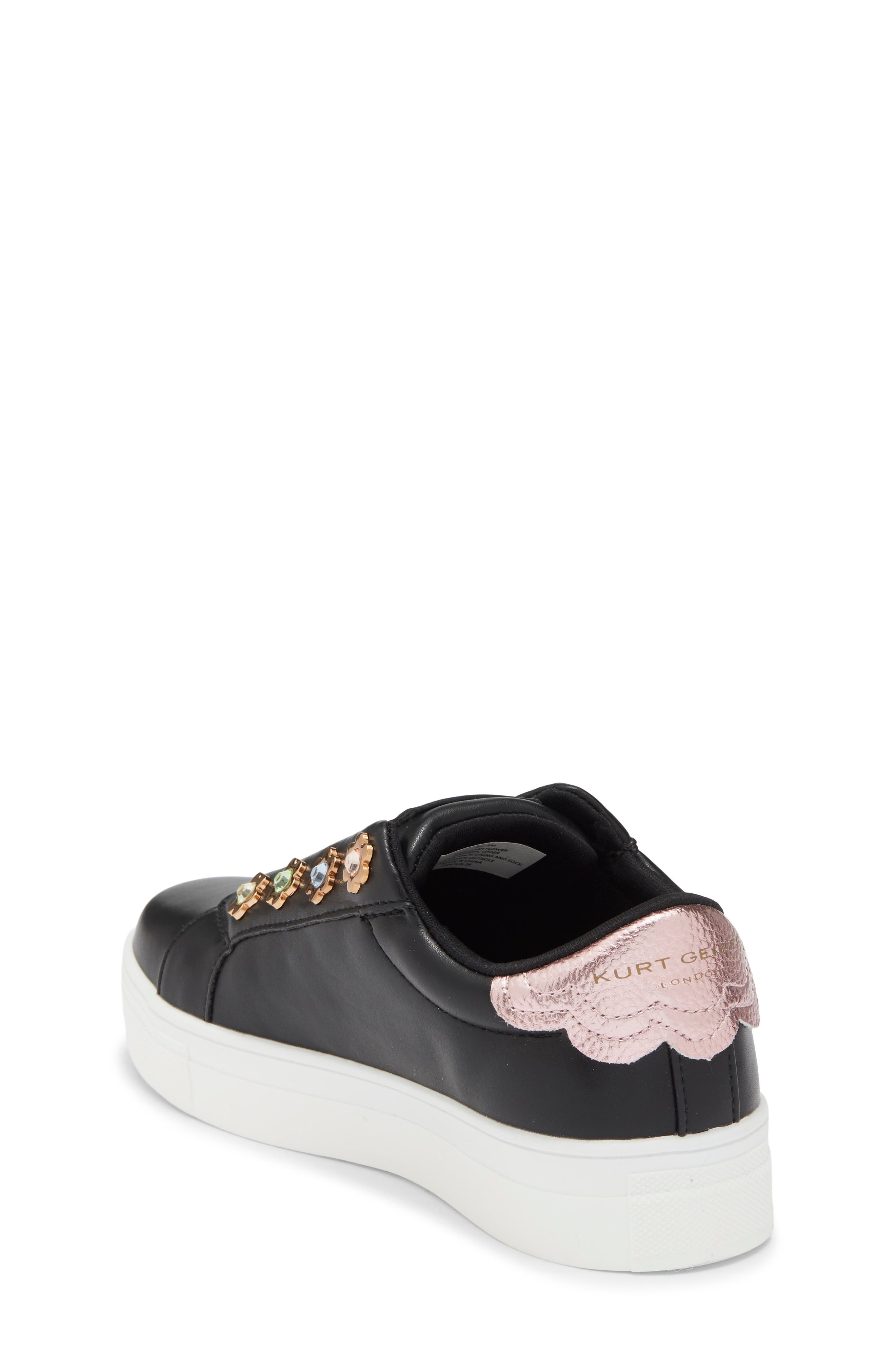Kids' Mini Liviah Flower Slip-On Sneaker, Alternate, color, BLACK