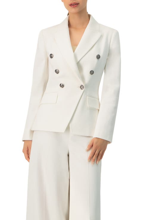 Double-Breasted Blazer with Flap Pockets