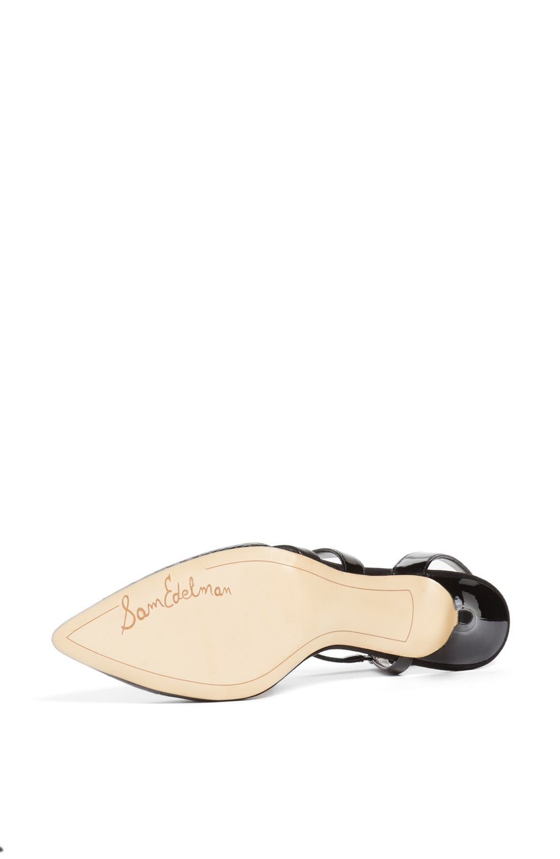 'Othello' Croc Embossed Pointy Toe Pump, Alternate, color, BLACK LEATHER/ CROCODILE