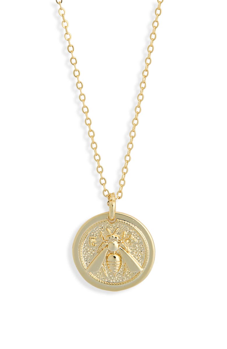 Electric Picks Honey Bee Pendant Necklace, Main, color,