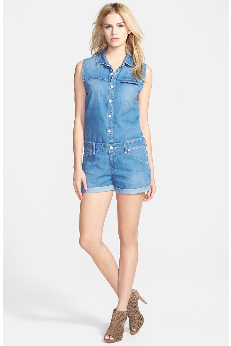 'Harmony' Sleeveless Denim Romper, Main, color, WONDERLAND