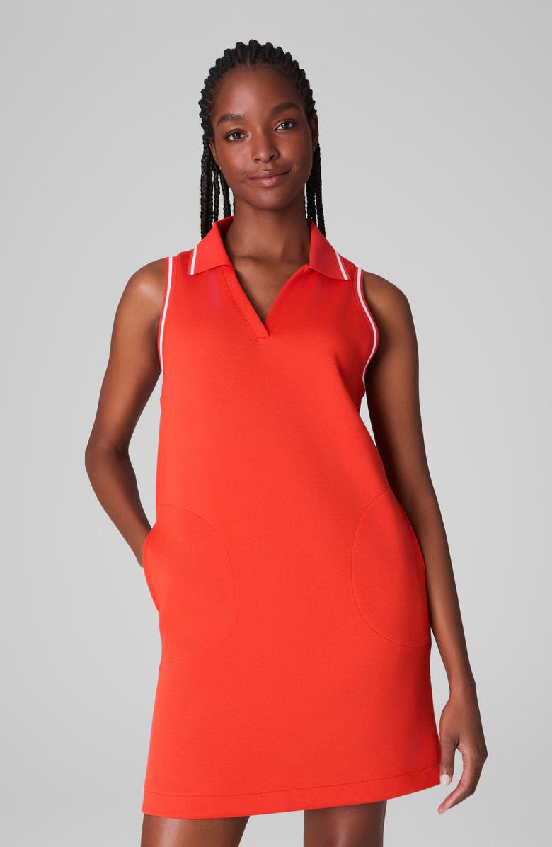 SPANX<sup>®</sup> Airpiqué Sleeveless Polo Dress, Alternate, color, Poppy