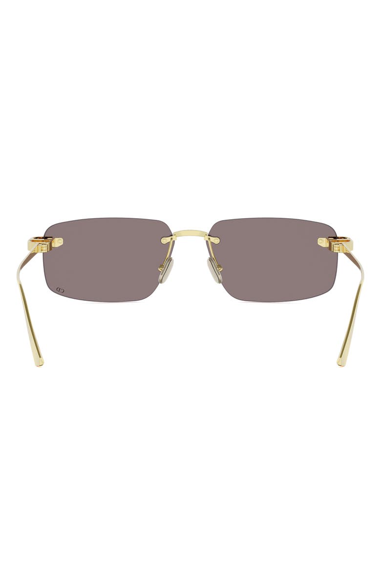 DIOR 'CDior S4U Rectangular Sunglasses, Alternate, color, Shiny Gold Dh / Smoke