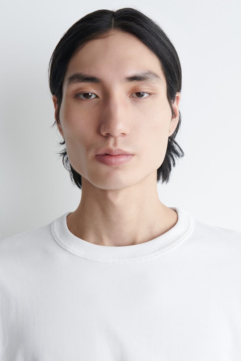 Relaxed Jersey Interlock Long-Sleeved T-Shirt, Alternate, color, WHITE