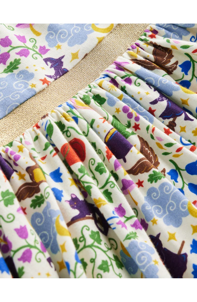 Mini Boden Kids' Mabel Halloween Print Long Sleeve Cotton Twirly Dress, Alternate, color,