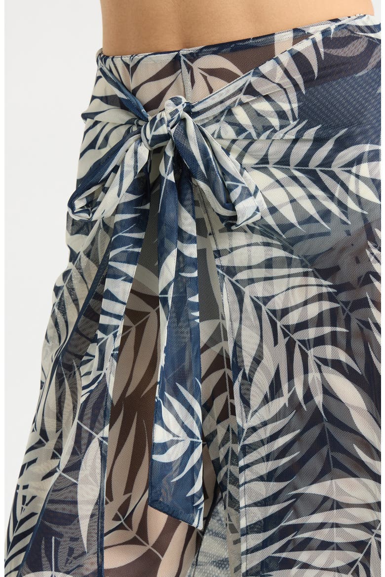 Floral Tie Waist Wide Leg Cover-Up Pants, Alternate, color, NAVY PARADISE FOLIAGE