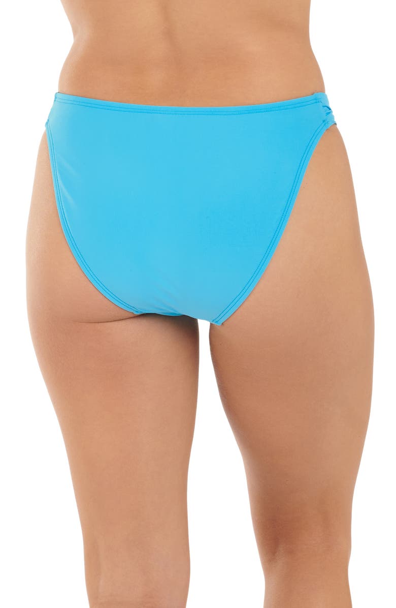 Citrus Solid Shirred Side Bikini Bottoms, Alternate, color,