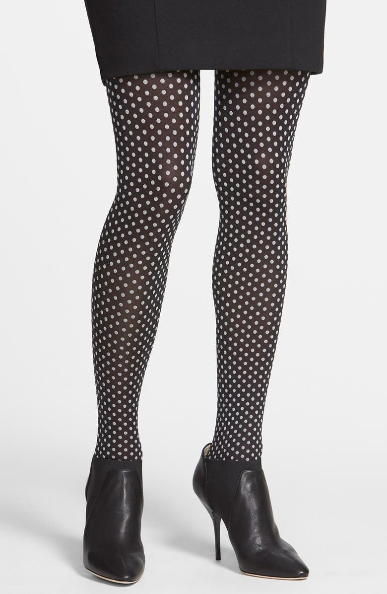 Hue 'Dotty' Polka Dot Control Top Tights, Main, color,