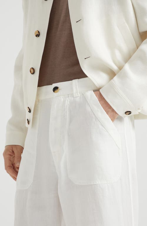 Brunello Cucinelli Gabardine Garment Dyed Trousers In White