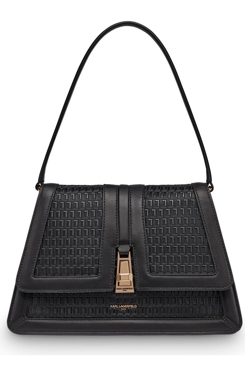 KARL LAGERFELD PARIS Mercerie Shoulder, Main, color, Black/Gold