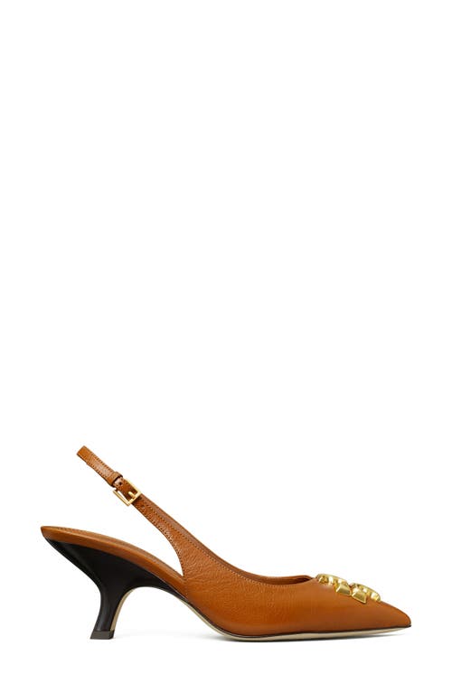 Tory Burch Eleanor Pointed Toe Slingback Pump In Gold